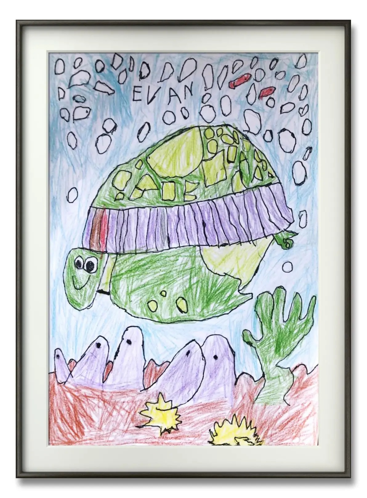 Evan QU, 5岁，线上绘画启蒙课，课堂作品
