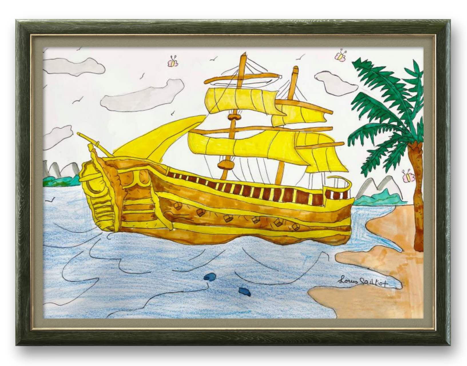 Louis SAILLIOT, 9岁，线上绘画启蒙课，课堂作品 Louis SAILLIOT, 9ans, Cours En Ligne De Dessin, Oeuvre Réalisée Dans Le Cours 1