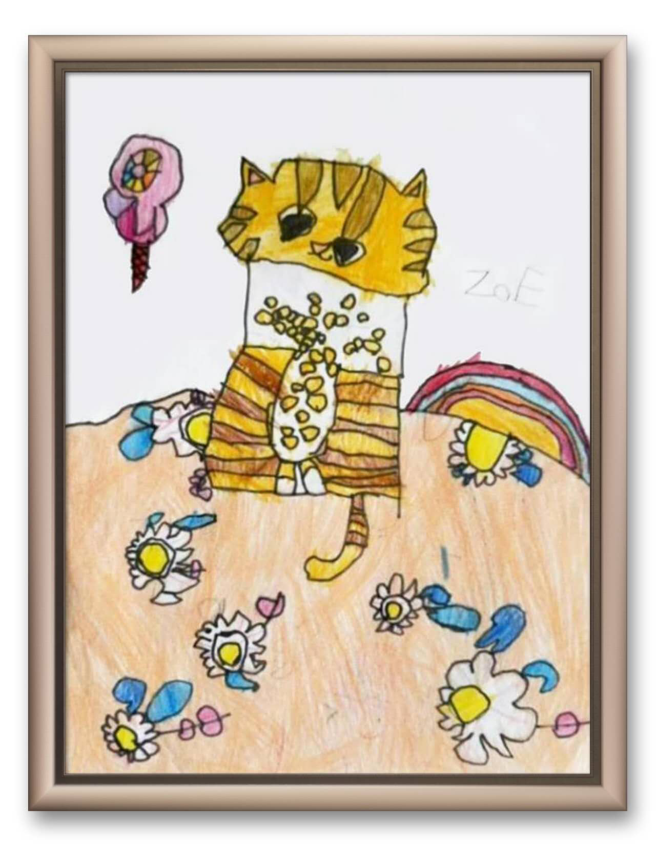 Zoe QU, 5岁，线上绘画启蒙课，课堂作品 Zoe QU, 5ans, Cours En Ligne De Dessin, Oeuvre Réalisée Dans Le Cours 1