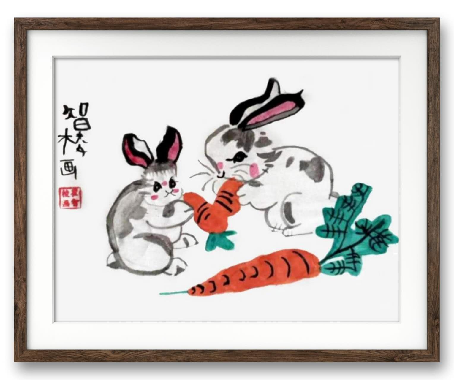 Evan QU, 7岁，线上国画课，课堂作品 Evan QU, 7ans, Cours En Ligne De Peinture Chinoise, Oeuvre Réalisée Dans Le Cours 1